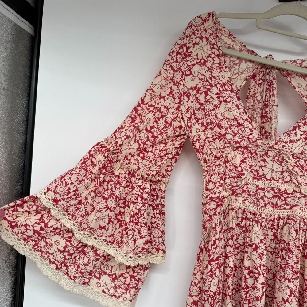 Free People Pink Floral Lace-Trim Mini Dress - Picture 8 of 11